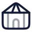 Yurt icon with twotone rounded style