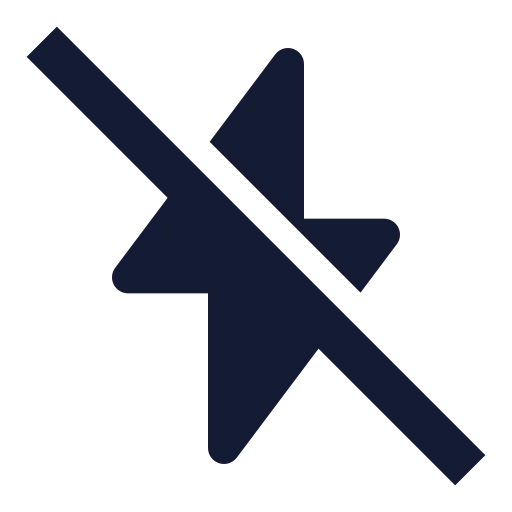 Zap Off Icon in Solid Sharp style