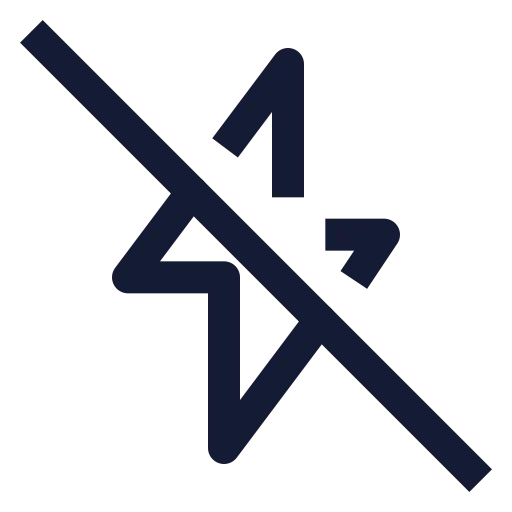 Zap Off Icon in Stroke Sharp style