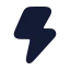 Zap icon with solid rounded style