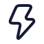 Zap icon with stroke rounded style