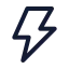 Zap icon with stroke standard style