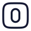 Zerosquare icon with stroke rounded style