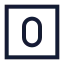 Zerosquare icon with stroke sharp style