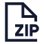 Zip icon with stroke sharp style
