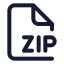 Zip icon with stroke standard style