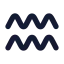 Zodiacaquarius icon with solid rounded style