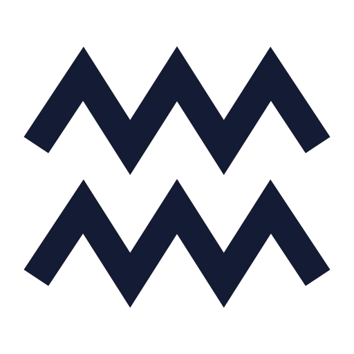 Zodiac Aquarius Icon in Solid Sharp style