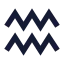 Zodiacaquarius icon with solid sharp style