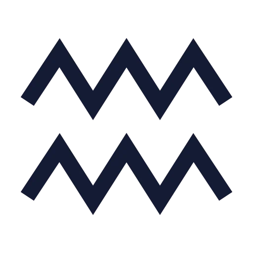 Zodiac Aquarius Icon in Stroke Sharp style