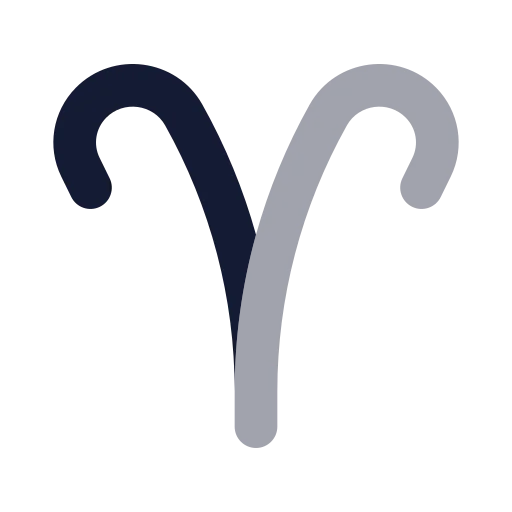Zodiac Aries Icon in Bulk Rounded style