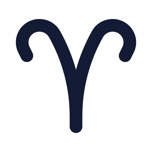 Zodiac Aries Icon in Solid Rounded style