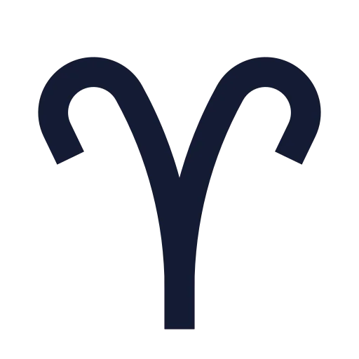 Zodiac Aries Icon in Solid Sharp style