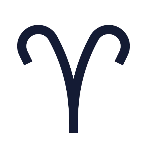 Zodiac Aries Icon in Stroke Sharp style