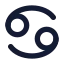 Zodiaccancer icon with solid rounded style