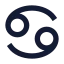 Zodiaccancer icon with solid sharp style