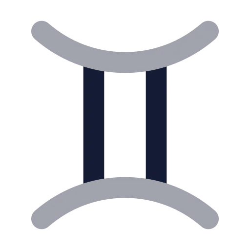 Zodiac Gemini Icon in Bulk Rounded style