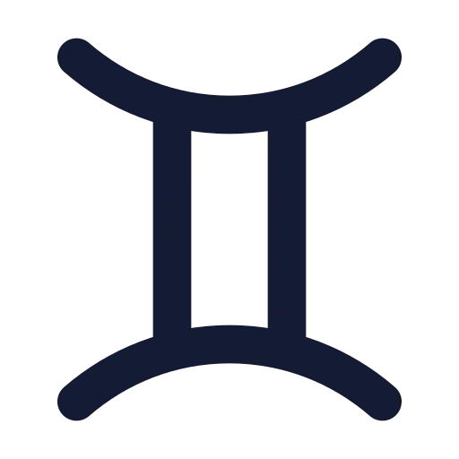 Zodiac Gemini Icon in Solid Rounded style