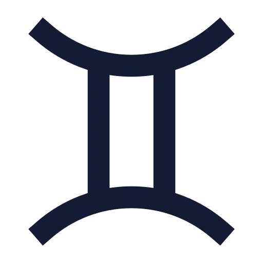 Zodiac Gemini Icon in Solid Sharp style