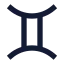 Zodiacgemini icon with solid sharp style
