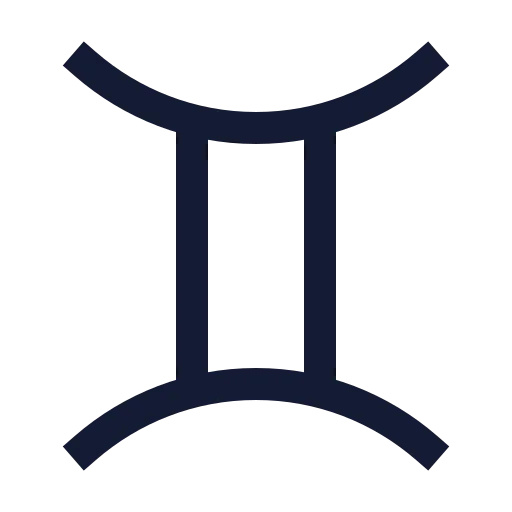 Zodiac Gemini Icon in Stroke Sharp style