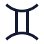 Zodiacgemini icon with stroke sharp style