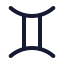 Zodiacgemini icon with stroke standard style
