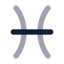 Zodiacpisces icon with bulk rounded style