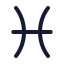 Zodiacpisces icon with duotone rounded style