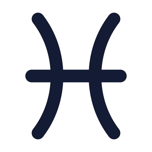 Zodiac Pisces Icon in Solid Rounded style