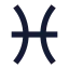 Zodiacpisces icon with solid sharp style