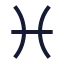 Zodiacpisces icon with stroke sharp style