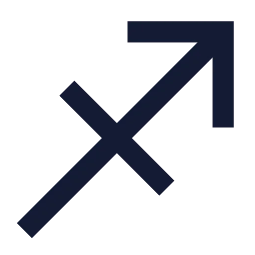 Zodiac Sagittarius Icon in Solid Sharp style