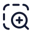 Zoominarea icon with stroke rounded style