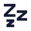 Zzz icon with solid sharp style