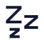 Zzz icon with stroke sharp style
